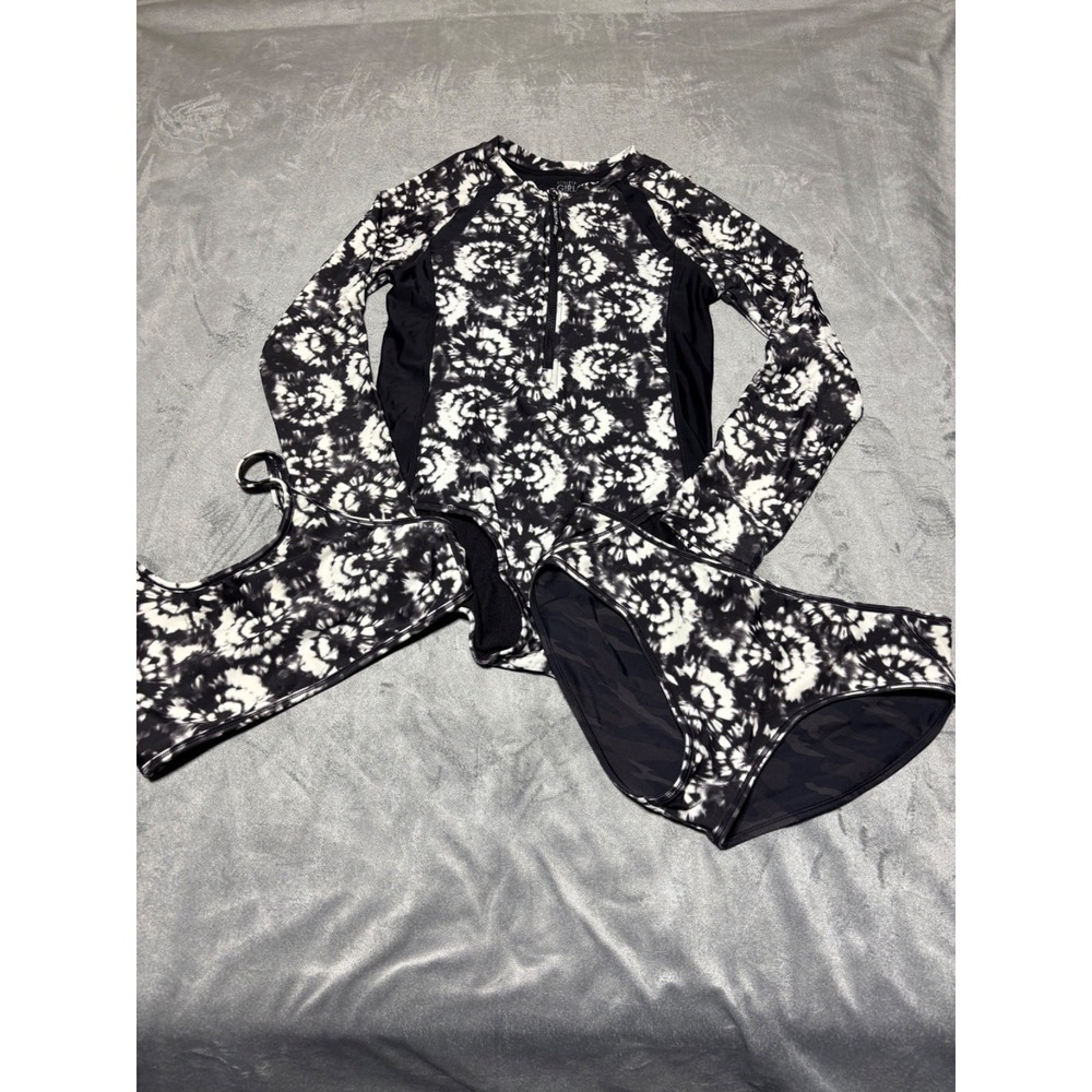 Athleta Girl One Piece Long Sleeve Rashguard Swim Suit XXL 16 Girls Set